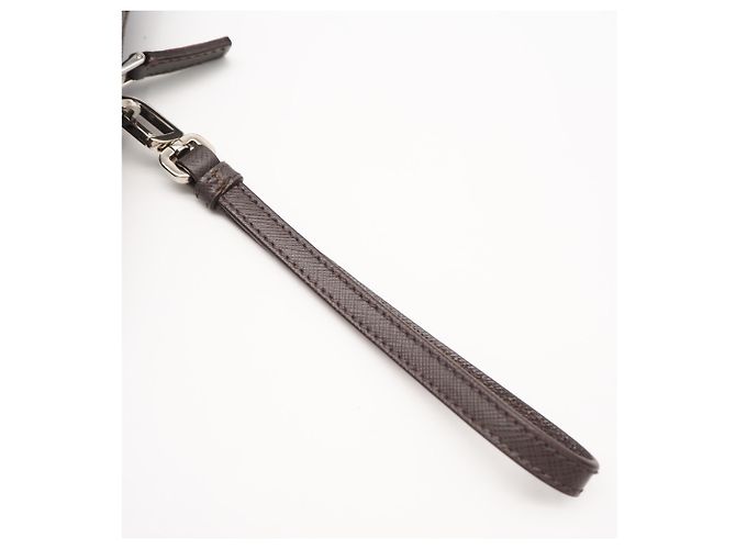 Clutch in pelle Saffiano Prada Grigio - vista 5