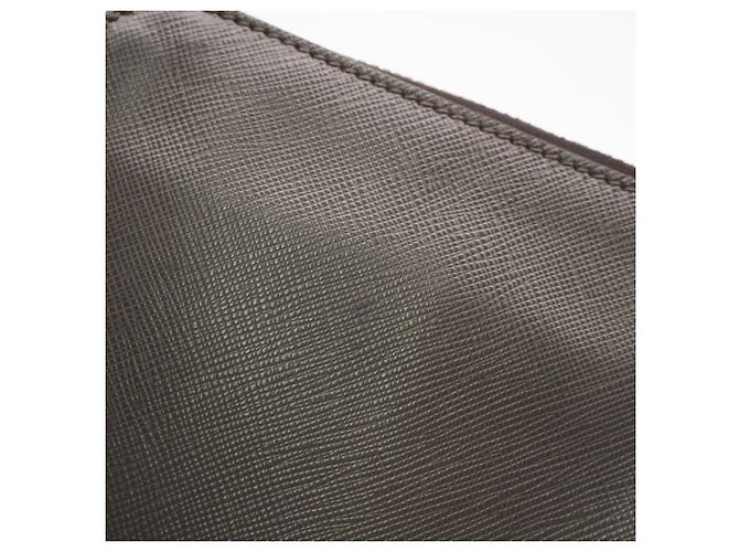 Clutch in pelle Saffiano Prada Grigio - vista 7