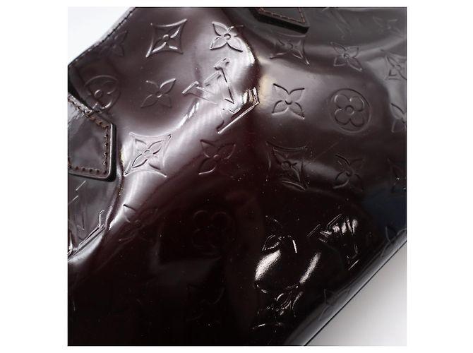 Borsa Louis Vuitton Monogram Vernis Wilshire PM Bordò - vista 3