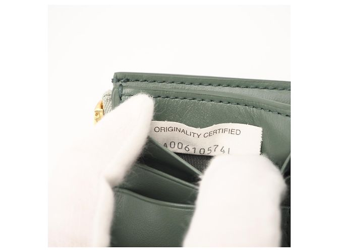 Cartera compacta Cassette Bottega Veneta Castaño Verde - vista 15
