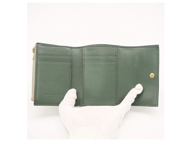 Cartera compacta Cassette Bottega Veneta Castaño Verde - vista 8