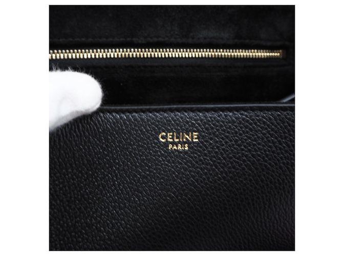 Céline Borsa a tracolla Celine Teen Soft 16 in pelle di vitello granulata Nero - vista 13