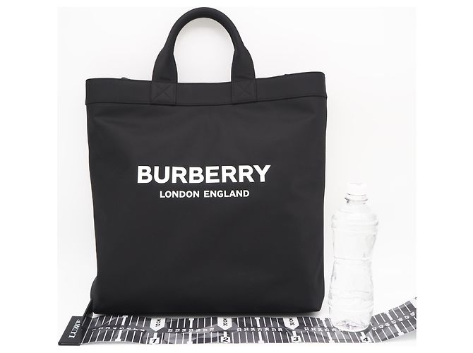 Borsa Tote Burberry Nylon Artier Nero Bianco - vista 3