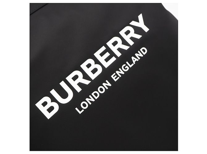 Borsa Tote Burberry Nylon Artier Nero Bianco - vista 4