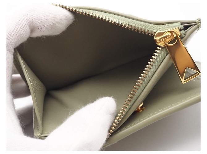 Cartera Bi-fold Cassette Small Bottega Veneta Beige - vista 12