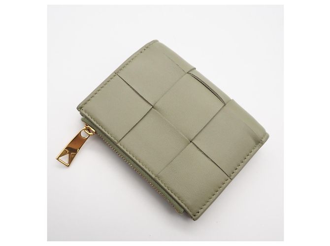 Cartera Bi-fold Cassette Small Bottega Veneta Beige - vista 2