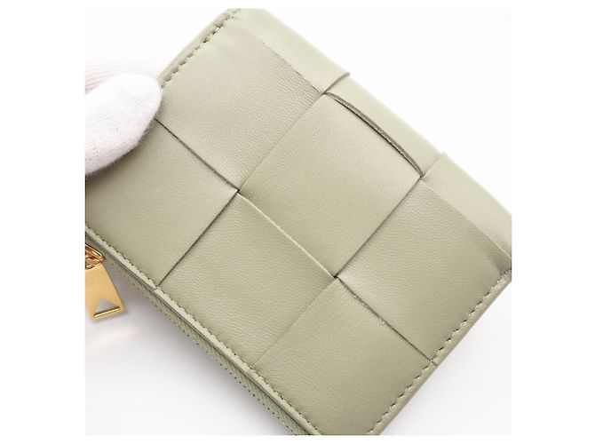 Cartera Bi-fold Cassette Small Bottega Veneta Beige - vista 3