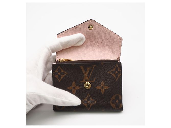 Cartera tríptico Zoe Monogram Louis Vuitton Castaño Rosa Beige - vista 10