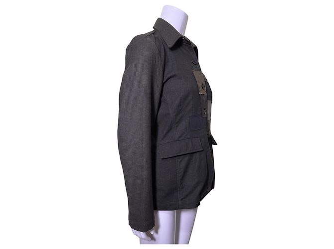 Autre Marque Ivan Grundahl Patchwork-Wolljacke Grün Grau Anthrazitgrau - Ansicht 3