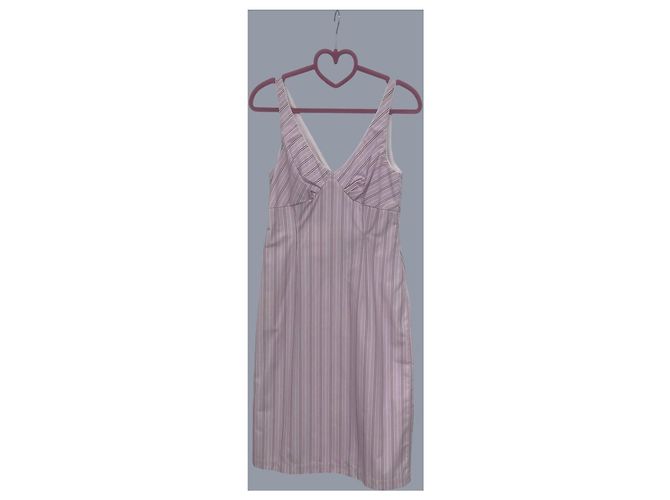 Vestido de algodón a rayas rosas Eliana de Rouje Blanco - vista 3
