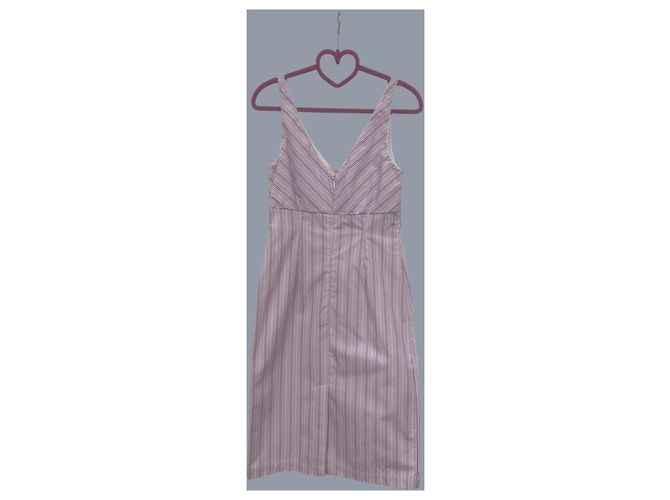 Vestido de algodón a rayas rosas Eliana de Rouje Blanco - vista 4