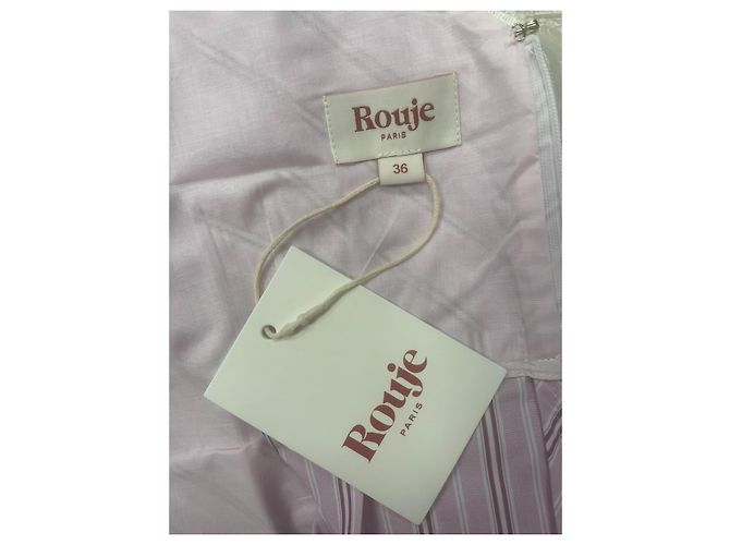 Vestido de algodón a rayas rosas Eliana de Rouje Blanco - vista 5
