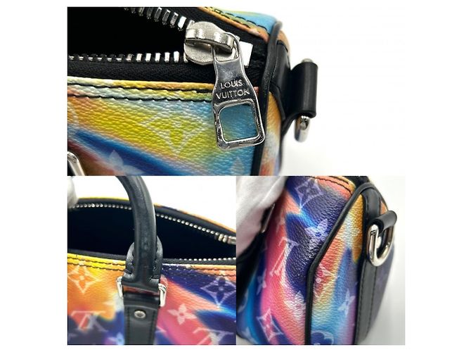 Mini borsa Keepall XS Monogram Sunset da uomo Louis Vuitton Nero Multicolore - vista 7