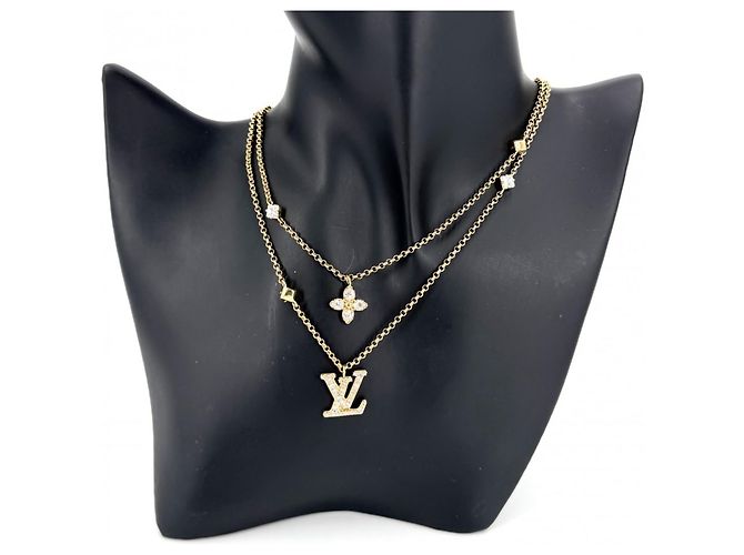 Collana Louis Vuitton in oro con strass da donna D'oro - vista 3