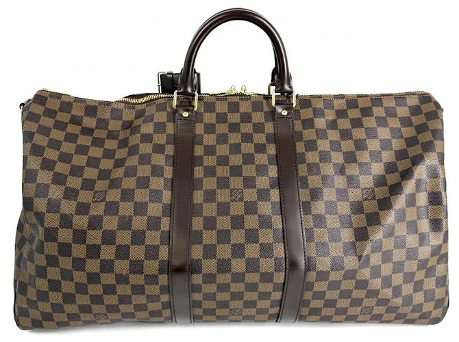 Louis Vuitton Keepall Bandoulière 55 Borsa Boston Marrone - vista 2