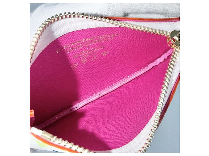 Portachiavi Monogram Louis Vuitton Bianco Multicolore D'oro - vista 4