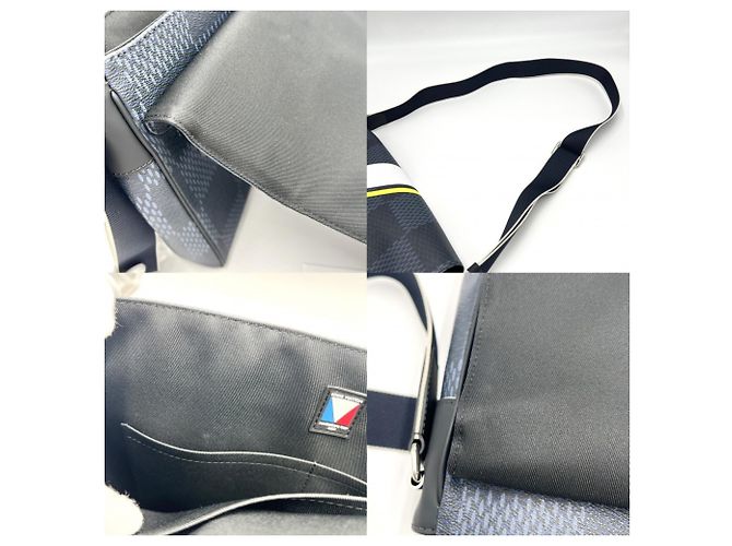 Borsa a tracolla Louis Vuitton Damier Cobalt Latitude District MM Blu navy - vista 6