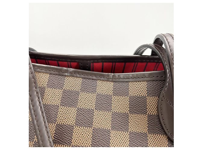 Borsa Tote Louis Vuitton Neverfull MM Marrone Damier ebene - vista 12