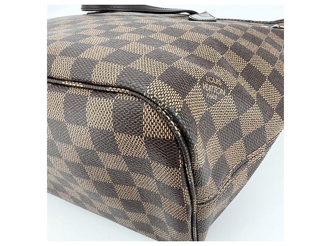 Borsa Tote Louis Vuitton Neverfull MM Marrone Damier ebene - vista 14