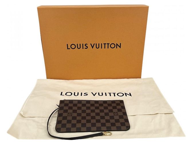 Borsa Tote Louis Vuitton Neverfull MM Marrone Damier ebene - vista 17