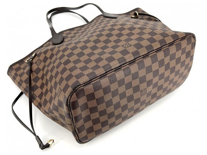 Borsa Tote Louis Vuitton Neverfull MM Marrone Damier ebene - vista 3