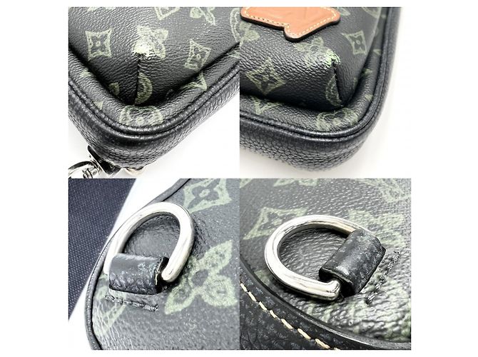 Bolsa tiracolo Monogram Record Avenue masculina Louis Vuitton Preto Verde - vista 8