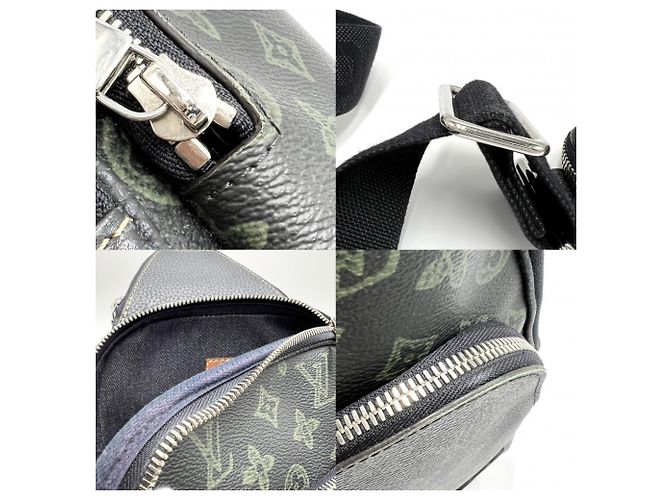 Bolsa tiracolo Monogram Record Avenue masculina Louis Vuitton Preto Verde - vista 9