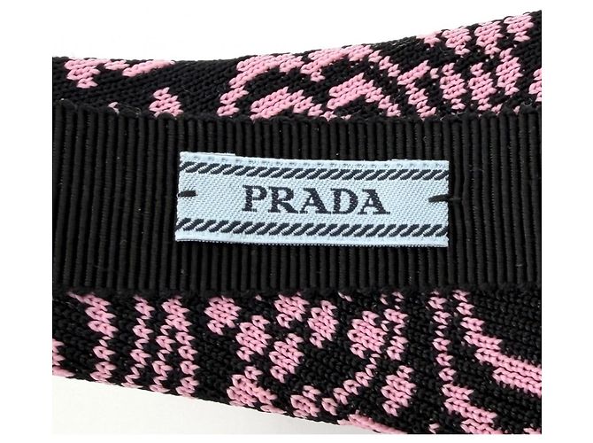 Cerchietto Alice in tela Prada Nero Rosa - vista 4