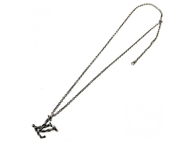 Collana vintage Louis Vuitton in argento con pendente a forma di serpente - vista 5