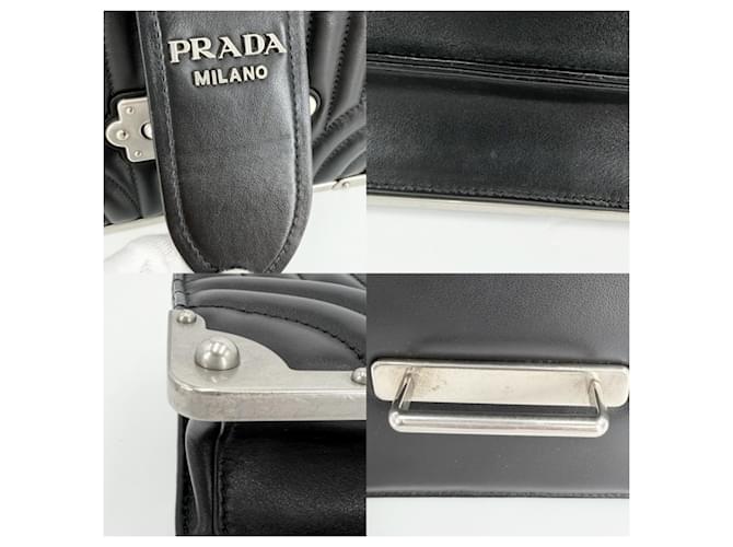 Borsa a tracolla Prada Cahier Diagram Nero - vista 6