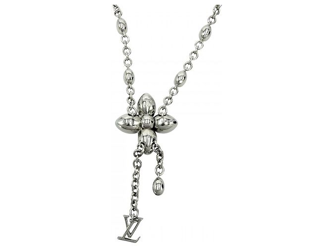 Collana Louis Vuitton Monogram Flower Argento - vista 2