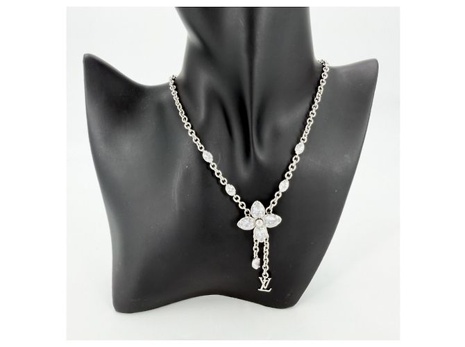 Collana Louis Vuitton Monogram Flower Argento - vista 3
