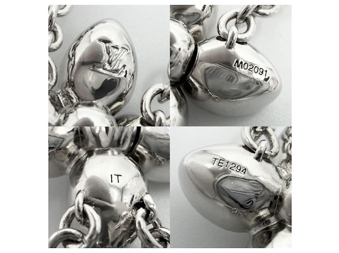 Collana Louis Vuitton Monogram Flower Argento - vista 4