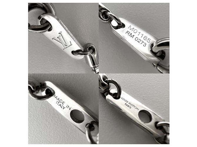 Collana con pendente Louis Vuitton Monogram Play Argento - vista 4