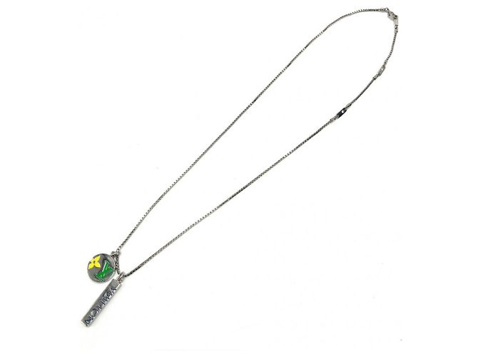 Collana con pendente Louis Vuitton Monogram Play Argento - vista 5