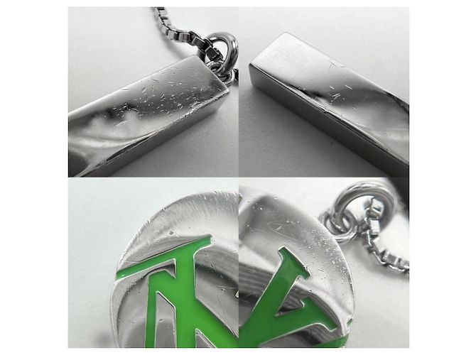 Collana con pendente Louis Vuitton Monogram Play Argento - vista 8