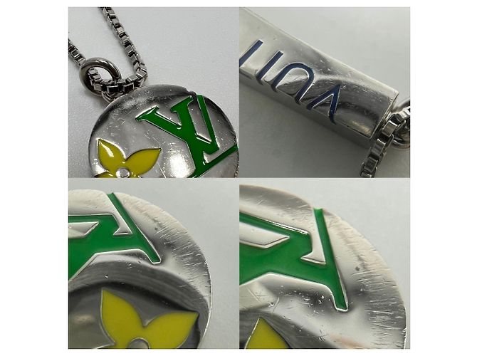 Collana con pendente Louis Vuitton Monogram Play Argento - vista 9