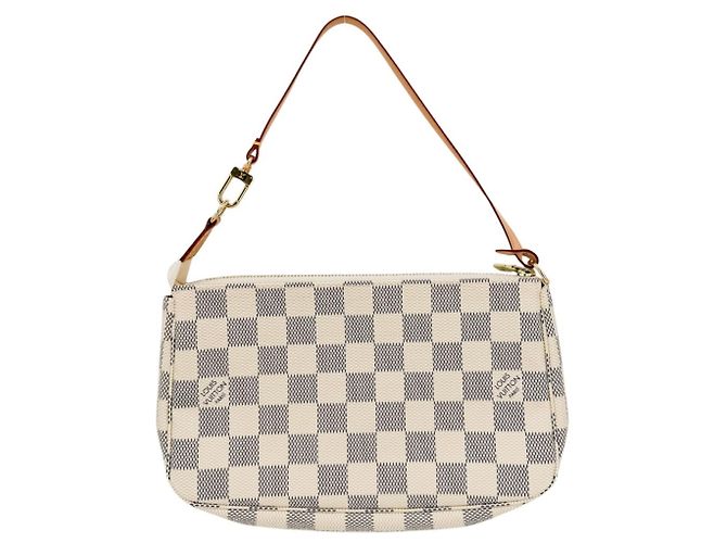 Borsa a mano Louis Vuitton Damier Azur Pochette Bianco - vista 2