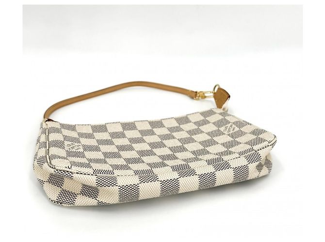 Borsa a mano Louis Vuitton Damier Azur Pochette Bianco - vista 3