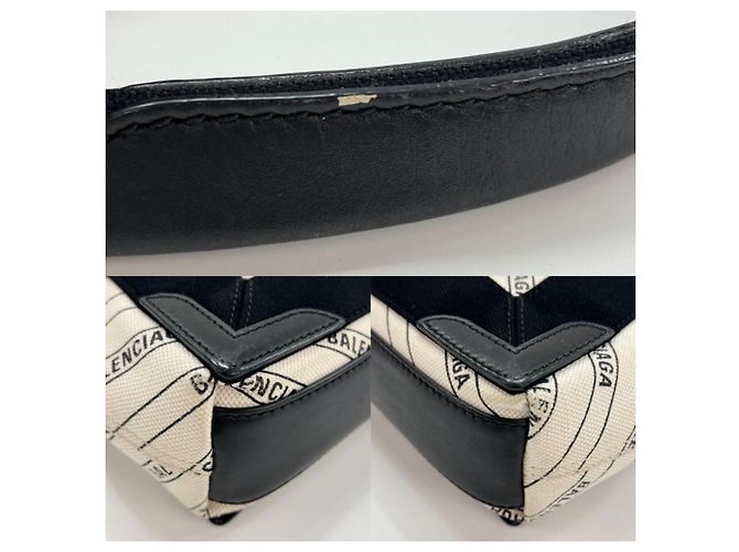 Borsa a tracolla Cabas blu navy da donna Balenciaga Nero Bianco - vista 6