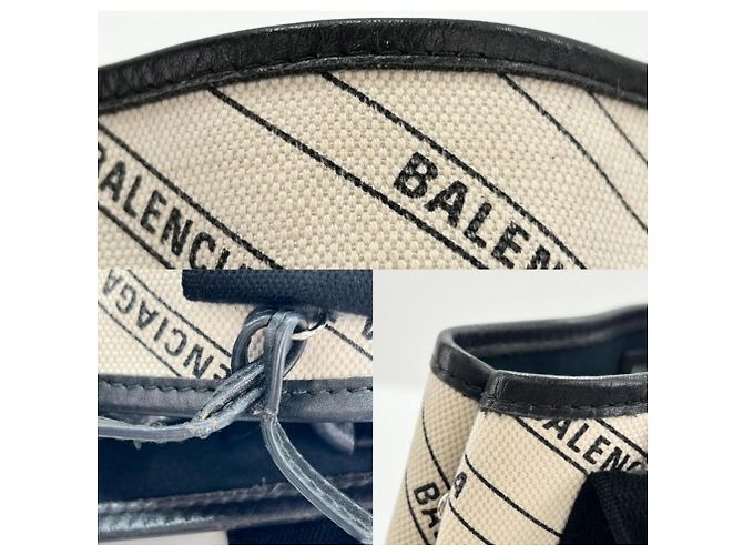 Borsa a tracolla Cabas blu navy da donna Balenciaga Nero Bianco - vista 7