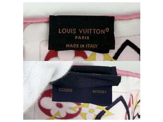 Sciarpa in seta My True LV Louis Vuitton Rosso Multicolore - vista 3