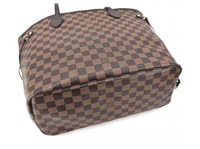 Borsa Tote Louis Vuitton Neverfull MM Marrone - vista 3