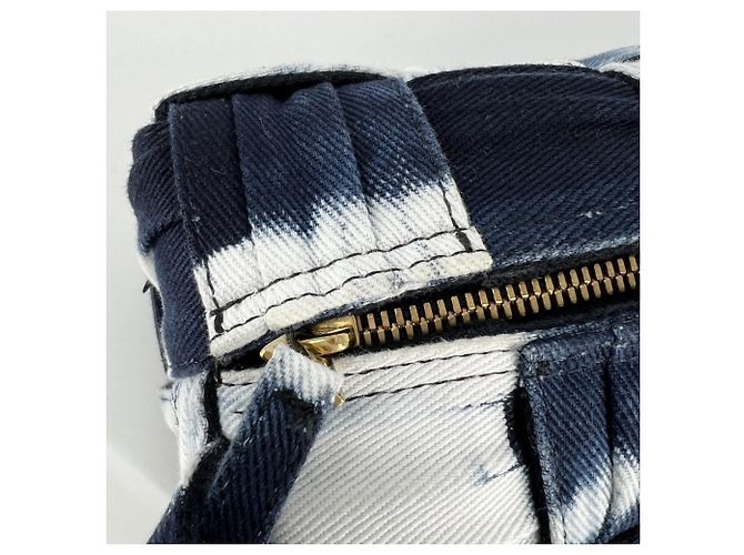 Borsa a tracolla Bottega Veneta Women's Maxi Intrecciato Small Brick Cassette Bianco Blu navy - vista 12