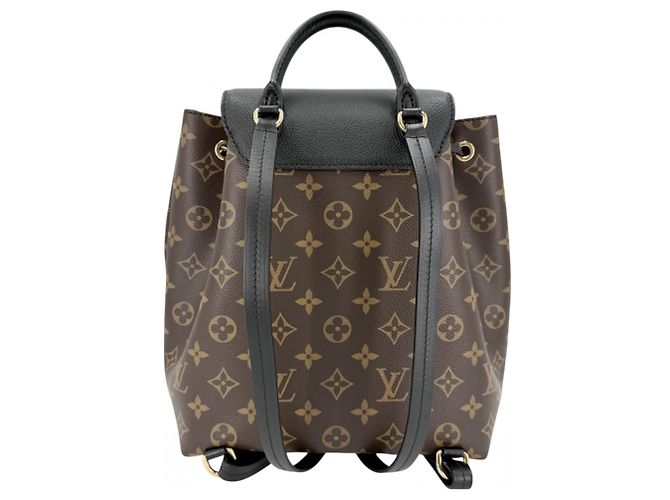 Mochila Louis Vuitton Monogram Montsouris NM PM para mujer Castaño Negro - vista 2