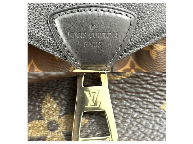 Mochila Louis Vuitton Monogram Montsouris NM PM para mujer Castaño Negro - vista 4
