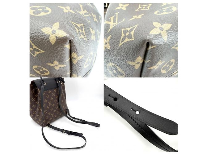 Mochila Louis Vuitton Monogram Montsouris NM PM para mujer Castaño Negro - vista 8