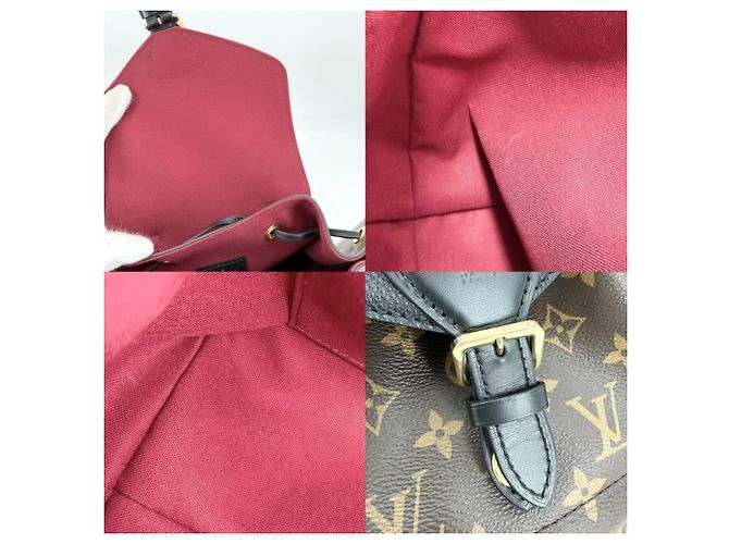 Mochila Louis Vuitton Monogram Montsouris NM PM para mujer Castaño Negro - vista 9