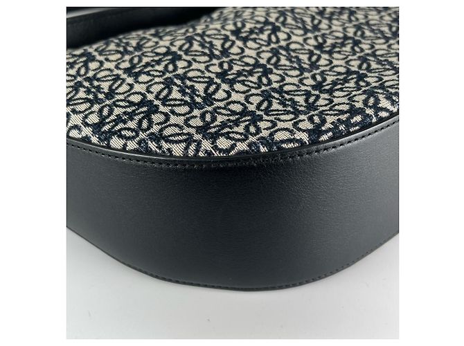 Borsa Loewe Luna Anagram Nero Blu navy - vista 11