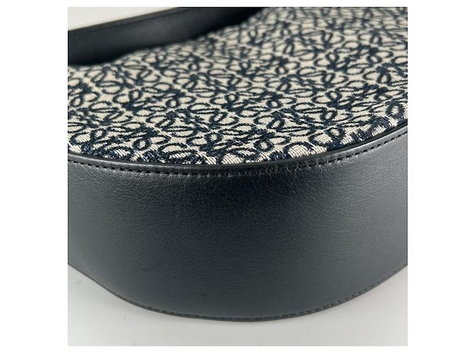 Borsa Loewe Luna Anagram Nero Blu navy - vista 12